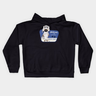 Cute Mummy Dachshund Dog in Doxieville for scare and fun Kids Hoodie